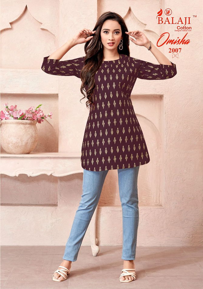 Omisha Vol 2 By Balaji Cotton Readymade Short Top Wholesale Market In Surat
